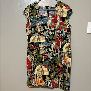 Grace Karin size XL Black Multicolor tropical Print Dress